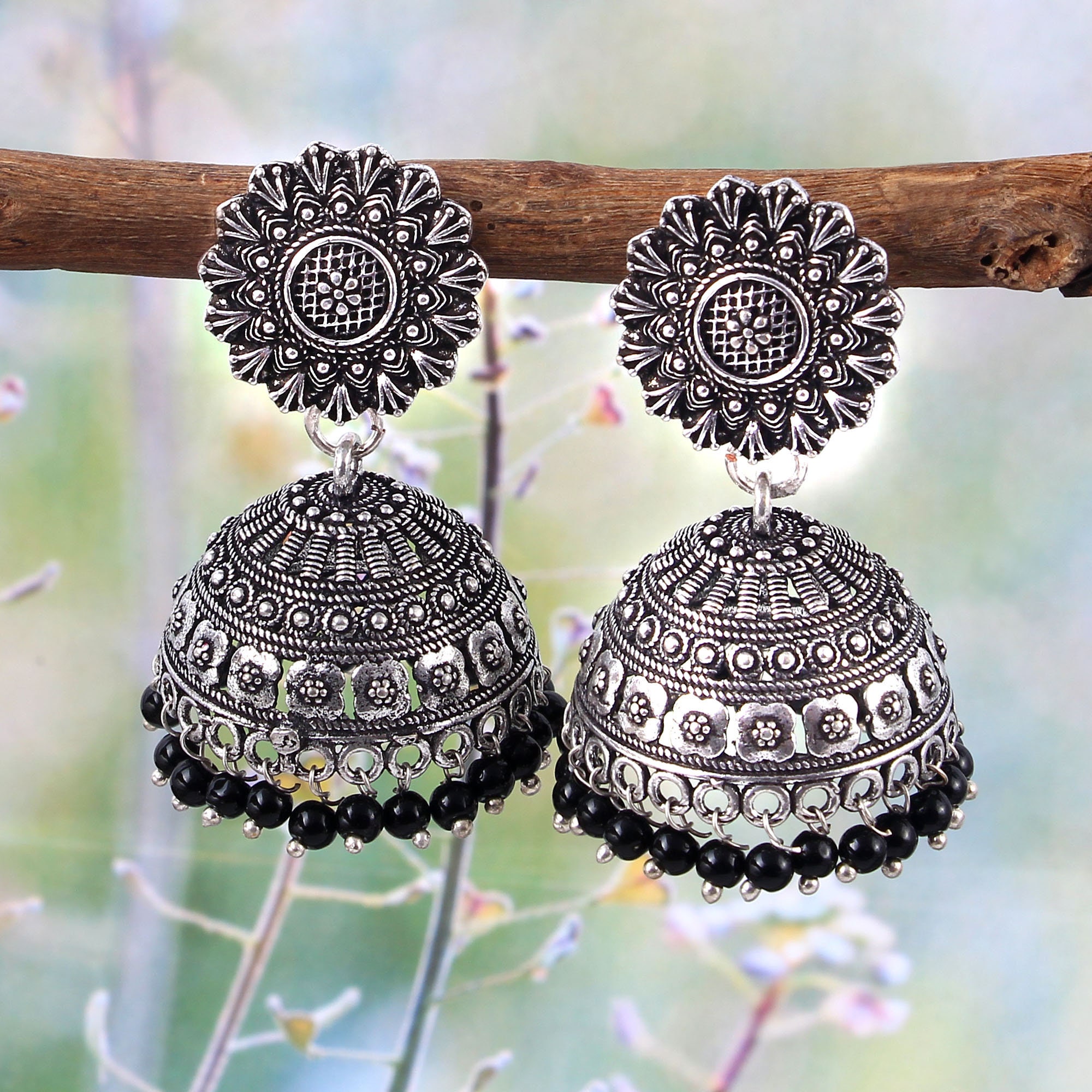 Simple oxidised best sale earrings