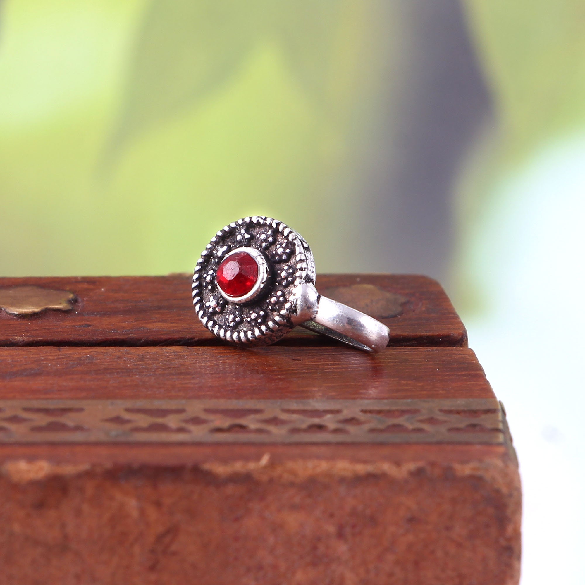 Red stone nose stud sale
