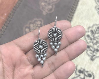 German Silver Plated  Party Wear Pearl Studs Earrings jewelry for women & Girls