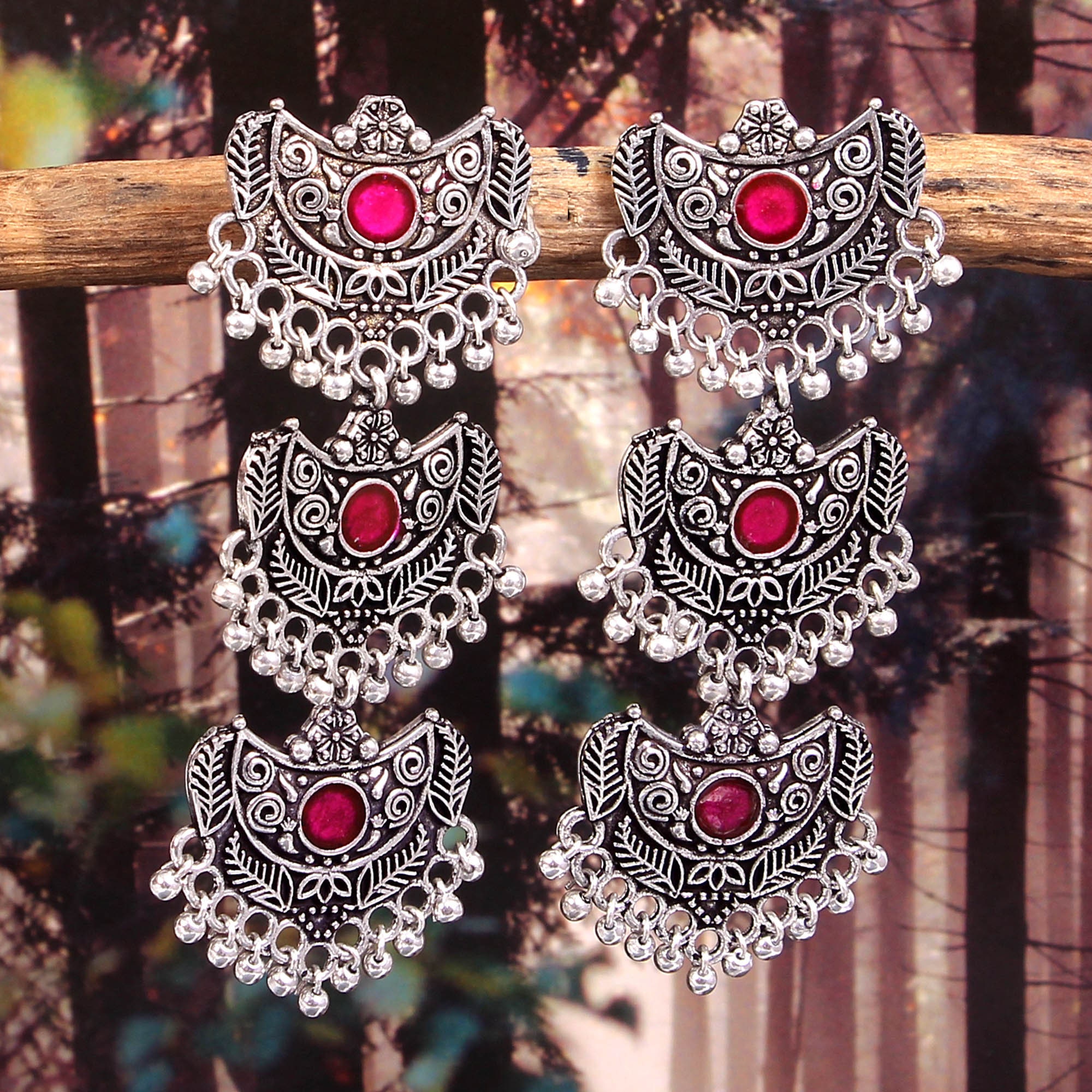 Three on sale step jhumka