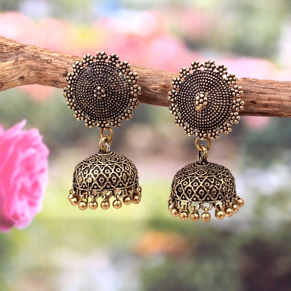 Indian Women Casual Earrings Drop Goldplated Dangle Bollywood Fashion Jewellery 