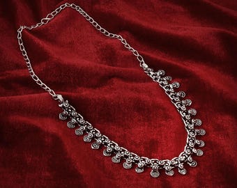 Oxidised Silver Plated Choker Necklace Adjustable Chain Necklace