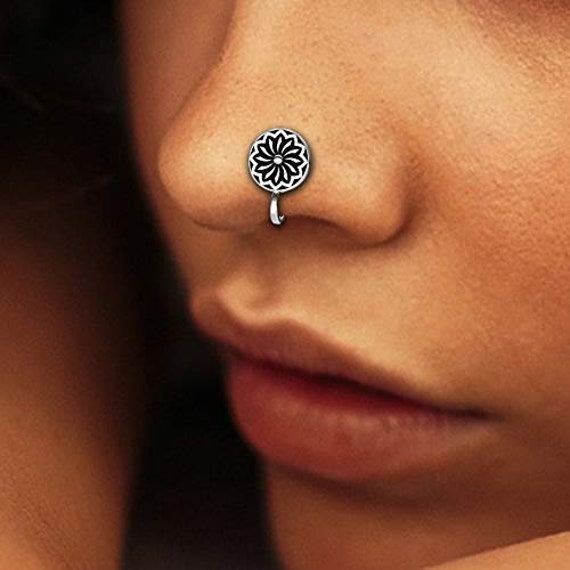 Oxidized German Silver Plated Handmade Non pierced Nose Clip Nose