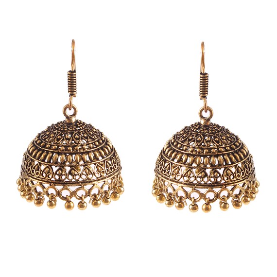 Gold jhumki style earrings with deals price