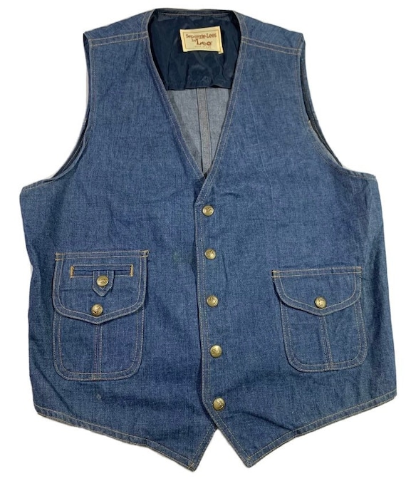 Vintage LEE Jeans Snap Button Vest Men’s Small