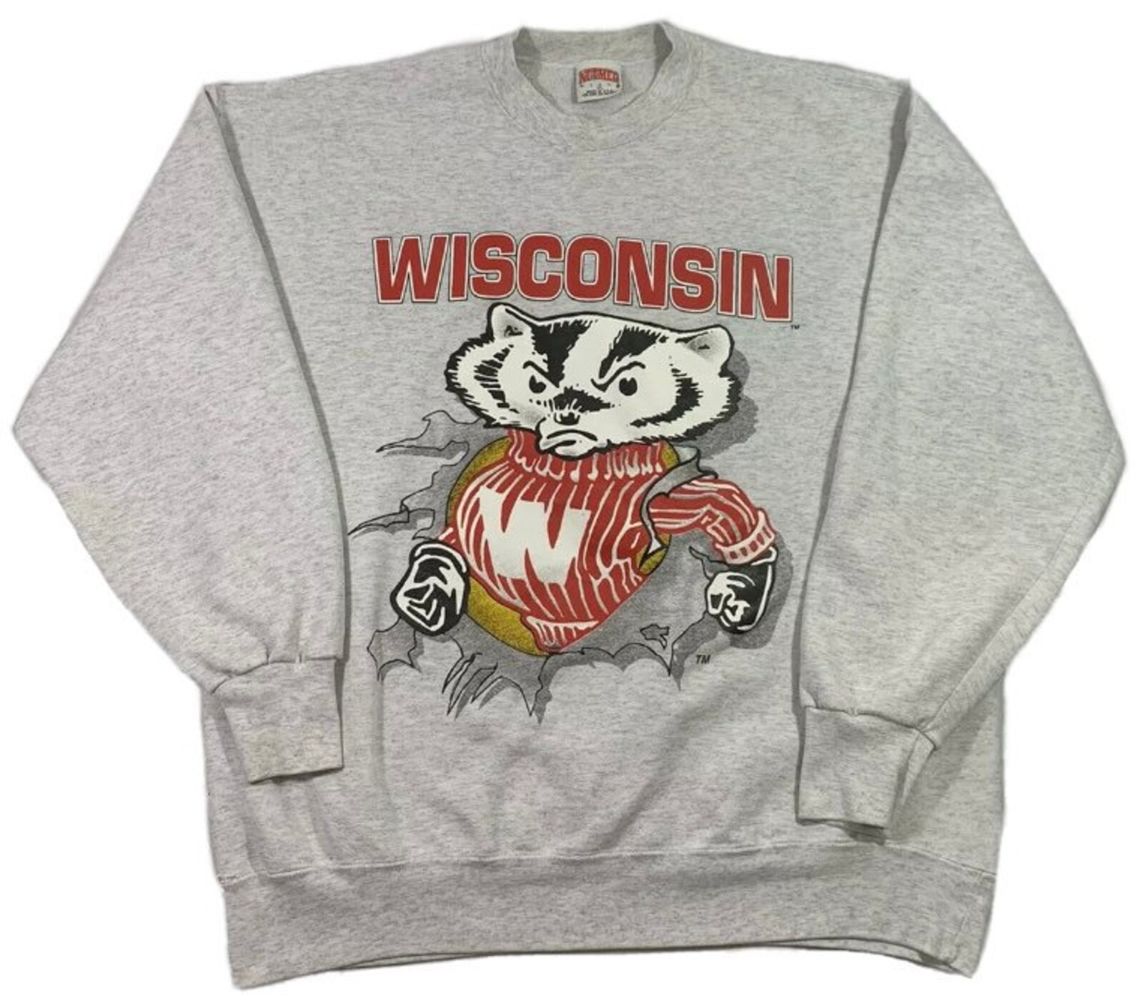 Vintage Wisconsin Badgers Gray Crewneck Sweatshirt Nutmeg XL | Etsy
