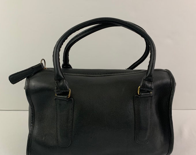 Rare Vintage Coach Tote Bag Black Leather Talon Zipper Etsy