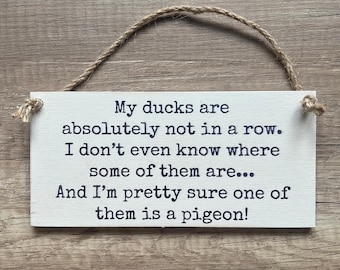 Ducks in a row quirky sign
