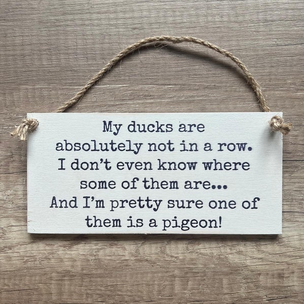 Ducks in a row quirky sign