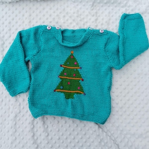 Christmas Jumper, Gift for baby boy, Gift for baby girl, Christmas sweater, knitted jumper, toddler gift, christmas tree gift, wool jumper