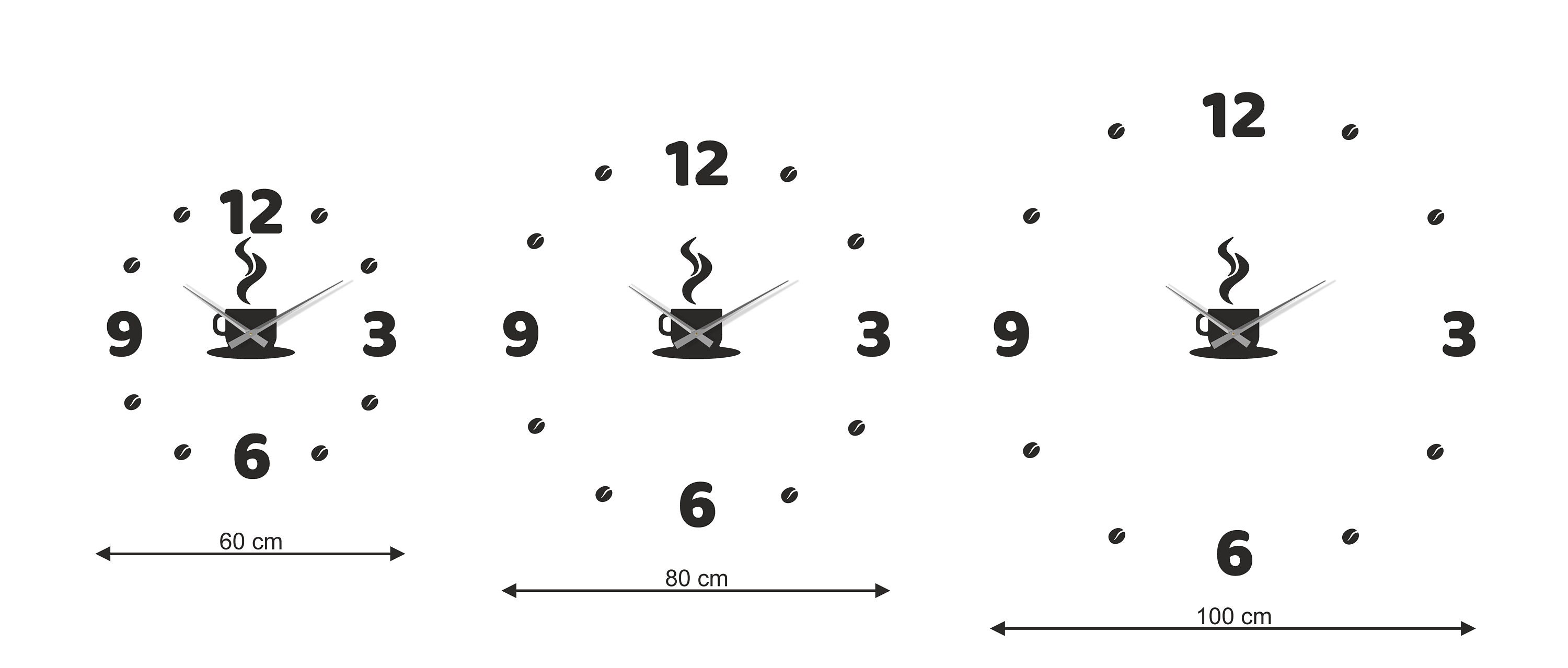 Large Modern Kitchen Wall Clock Black BIG COFFEE Etsy