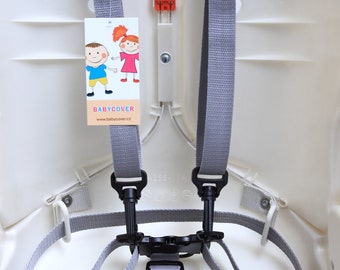 Chicco high chair 5-point safety belts, Brevi high chair replacement harness, Chicco high chair straps, safety harness for Brevy high chair.