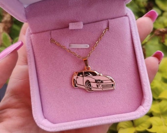 Collar con dije de coche Supra / JDM / Accesorios para coches / Joyería automotriz