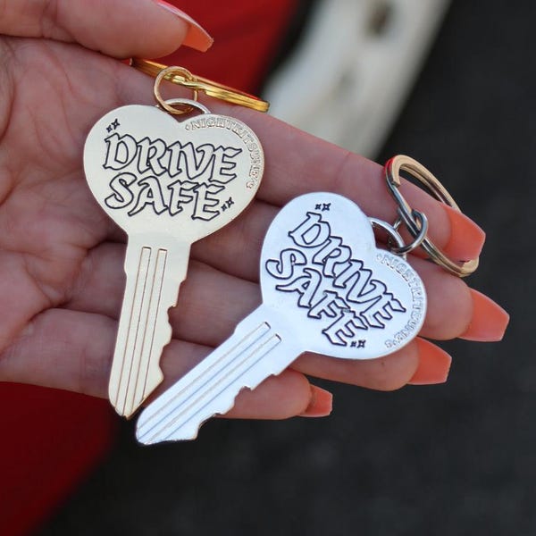 Drive Safe - Metal Keychain Stainless Steel Single Sided Car Accessories JDM Car