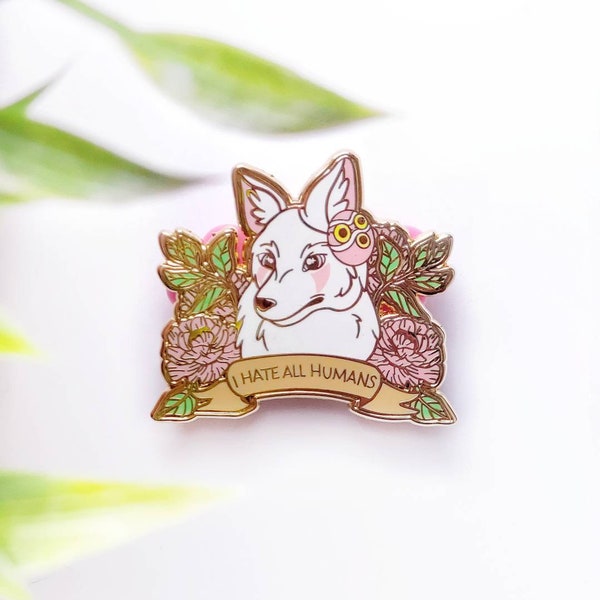 I Hate All Humans - Wolf Hard Enamel Pin / Lepel pin / Anime pin / small pin / gold pin / collectable pin