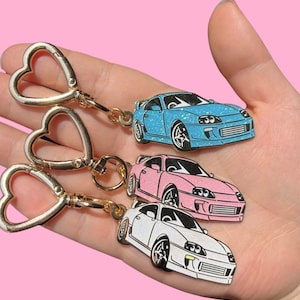 Supra Car Keychain - Glitter Hard Enamel, Metal Keychain