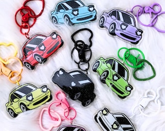 Miata MX5 - Acrylic Keychains / epoxy keychain / glitter keychain / Anime Keychain / Miata keychain / pink miata
