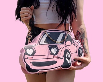 Borsa Miata LARGE - Borsa rosa baby, Borsa per auto Jdm, Regali per ragazze in auto, Borsa con ciondoli, Borsa Ita, Borsa per auto