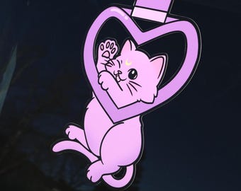 Large Kitty Tsurikawa Car Sticker | JDM Cute Car Accessory