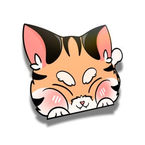Blushing Tiger Peeker Aufkleber - wasserdichtes Vinyl-Autozubehör