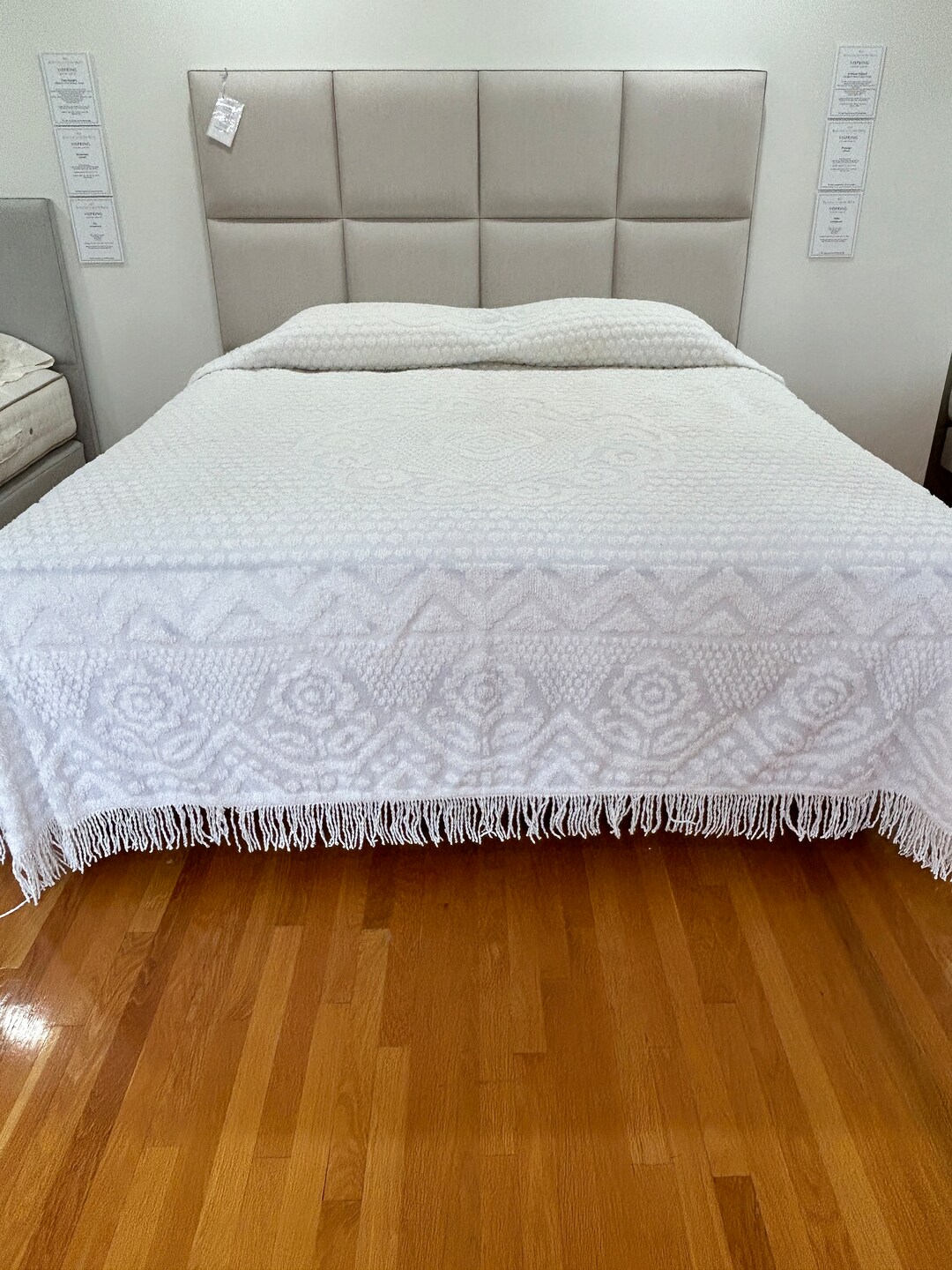Vintage White Cotton Chenille King Bedspread Etsy