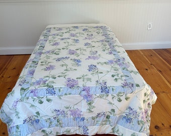 Custom twin floral cotton reversible comforter