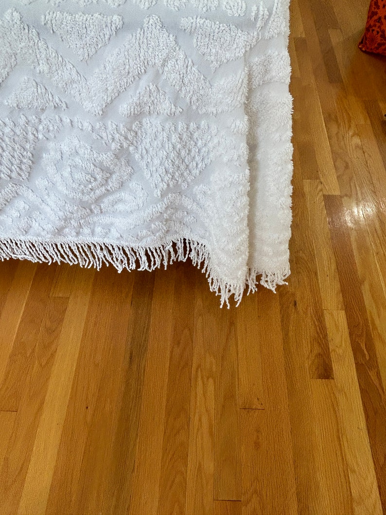 Vintage White Cotton Chenille King Bedspread Etsy