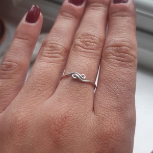 Handmade sterling silver celtic infinity sign ring