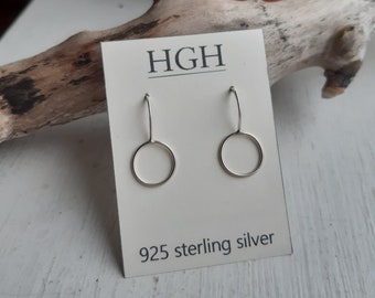 Sterling silver minimalist circle earrings