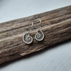 Sterling silver woven ammonite earrings