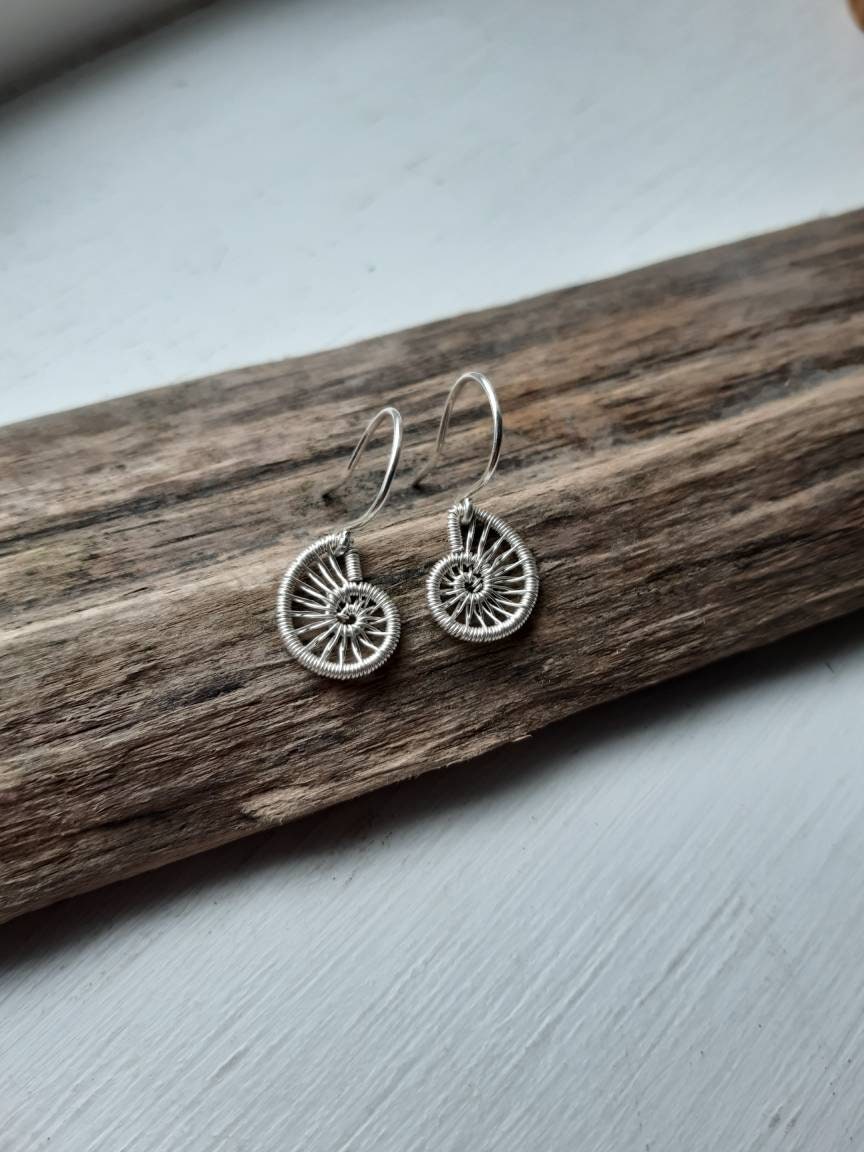 Ammonite earrings best sale silver