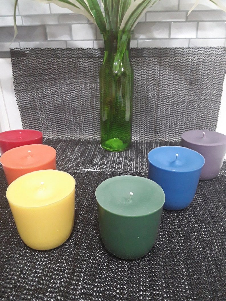 Rainbow Candle Votive Set Colored Custom Gift Scent Etsy