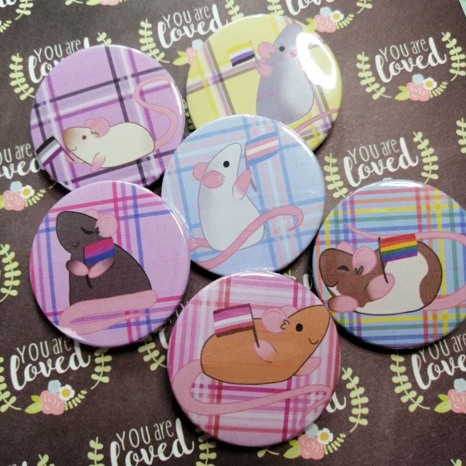 Pride Rat pin badges Etsy