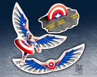 Stickers geïnspireerd op Captain America Brave New World