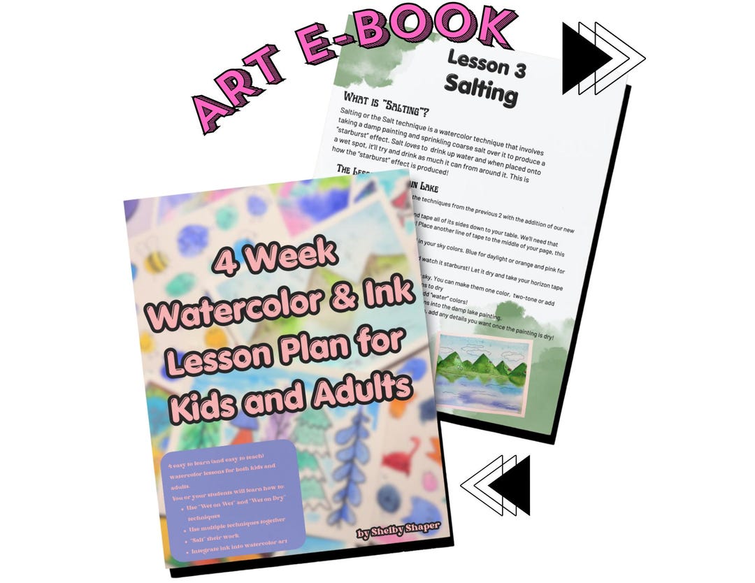 4 Week Watercolor & Ink Lesson Plan for Kids and Adults - How to - Art ...