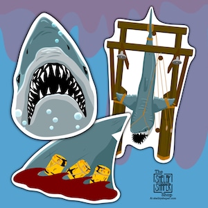 Pegatinas inspiradas en Tiburón - 50.º aniversario - Steven Spielberg - Tiburón