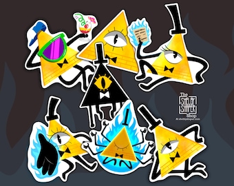 Bill Cipher Inspired Sticker Sets - Gravity Falls