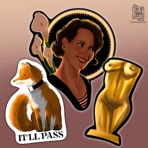 Set di adesivi ispirati a Fleabag - Prete sexy - Volpe - Statua - Ritratto di Phoebe Waller-Bridge - Calla Lily Halo