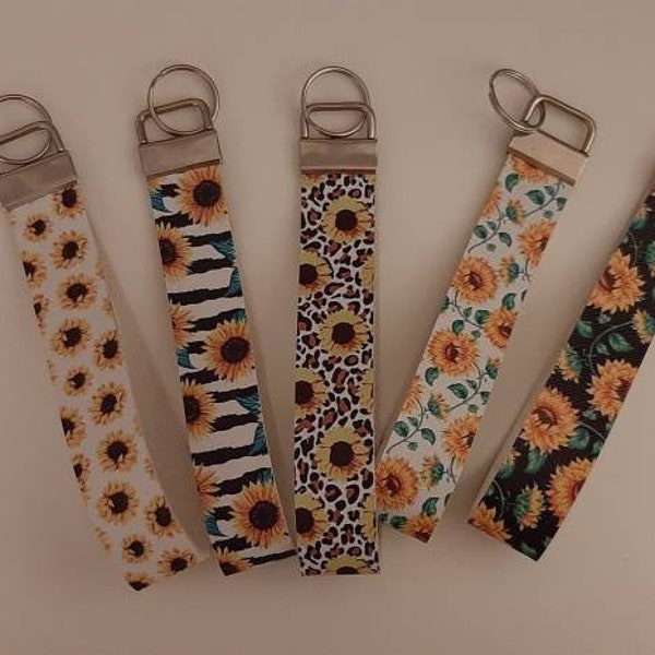 Sun flower Leather keyfob