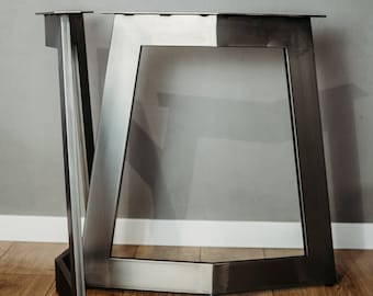 Set of trapezoid steel table base 70x72 cm, 27, 8" WIDE x 28" HIGH powder coated, dining table legs, dining table base