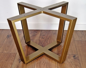 GOLD POWDER COATED Metal coffee table legs, modern table base, steel table legs, round table base, round table legs