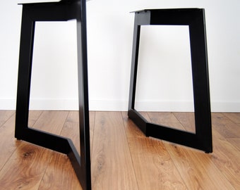 Set of trapezoid steel table base 70x72 cm, 27, 8" WIDE x 28" HIGH powder coated, dining table legs, dining table base
