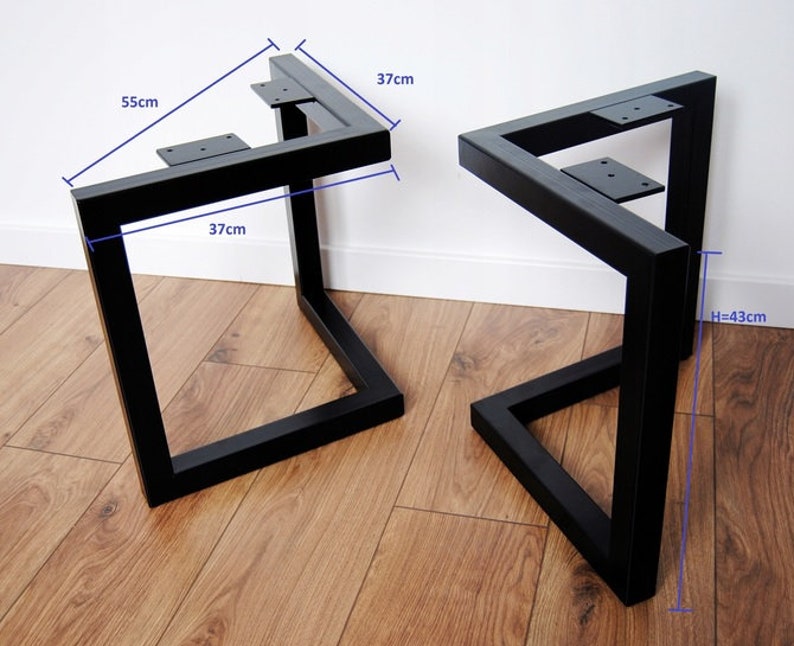 Metal coffee table legs, modern table base image 2