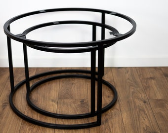 Juego de 2 bases de mesa de centro 80/60 cm, base de mesa moderna, patas de mesa de acero, base de mesa redonda, patas de mesa redonda