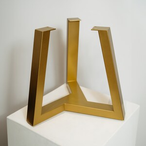 Old Gold metal coffee table legs, modern table base, steel table legs, round table base, round table legs
