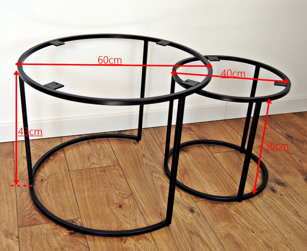 Set of 2 Coffee Table Base, Modern Table Base, Steel Table Legs, Round