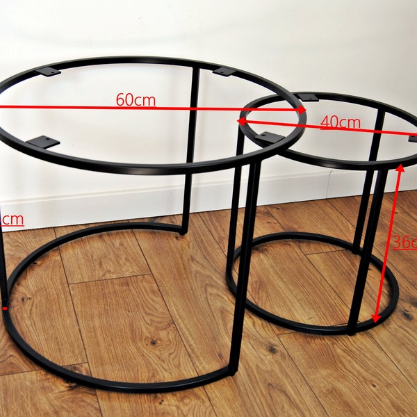 Set of 2 coffee table base, modern table base, steel table legs, round table base, round table legs