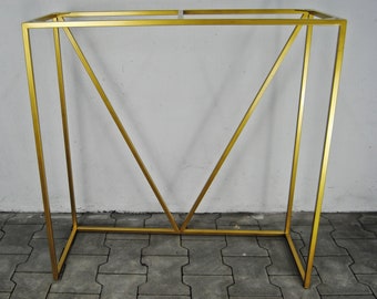 GOLD Metal console base, console legs, steel console, gold table base