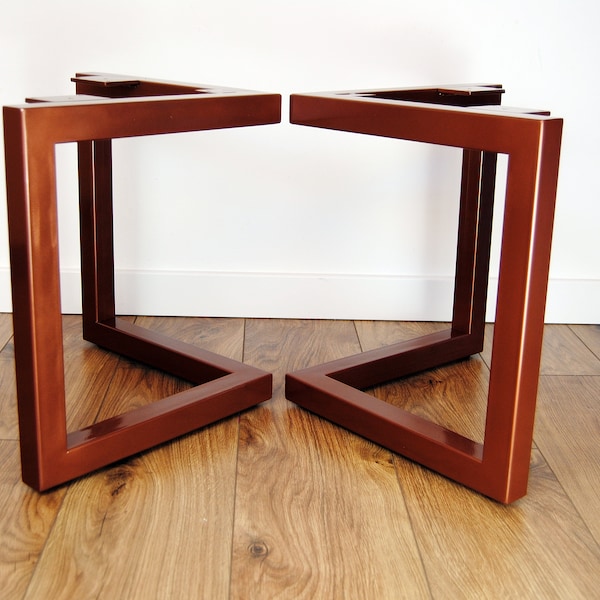 COPPER Metal coffee table legs, modern table base, steel powder coated, round table base