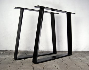 2 pcs  trapezoid steel table base 70x72 cm, 27,55" WIDE x 28" HIGH powder coated, dining table legs, dining table base